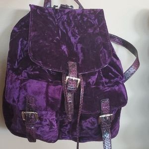 Steve Madden Purple Velvet Backpack